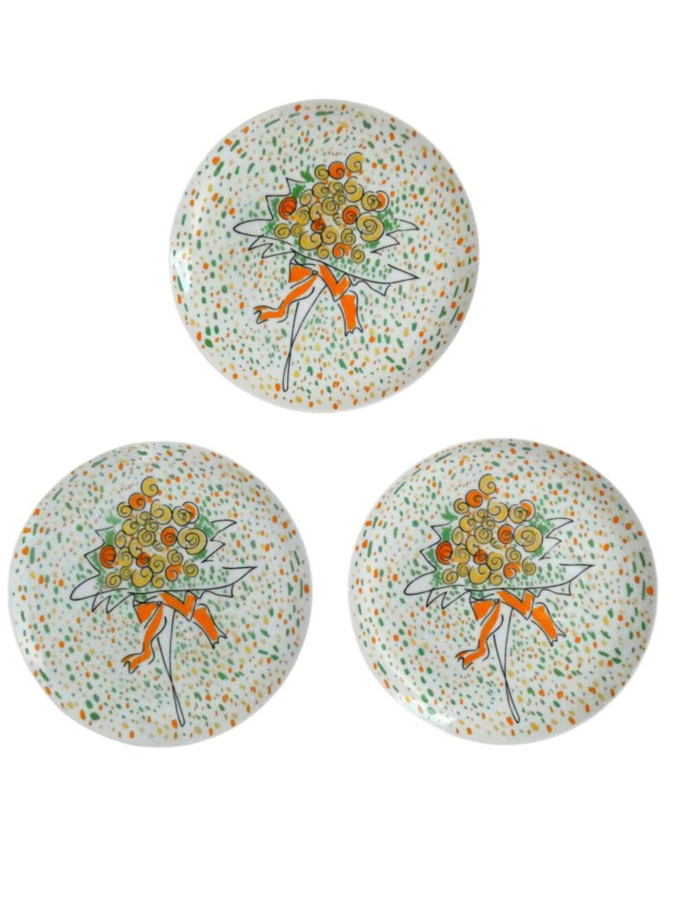 vtg 70s GLORIA VANDERBILT Forever Thine snack salad plates set of 3